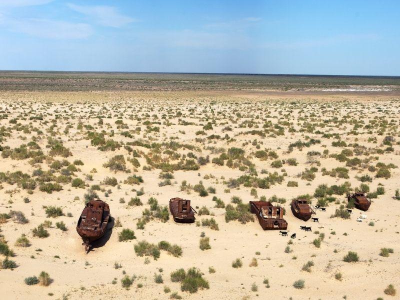 aral sea before and after