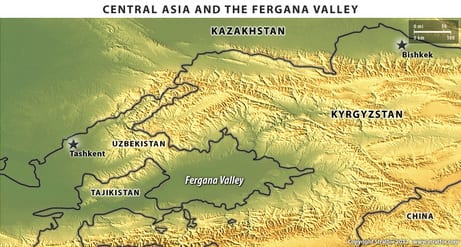 Map of the Fergana Valley