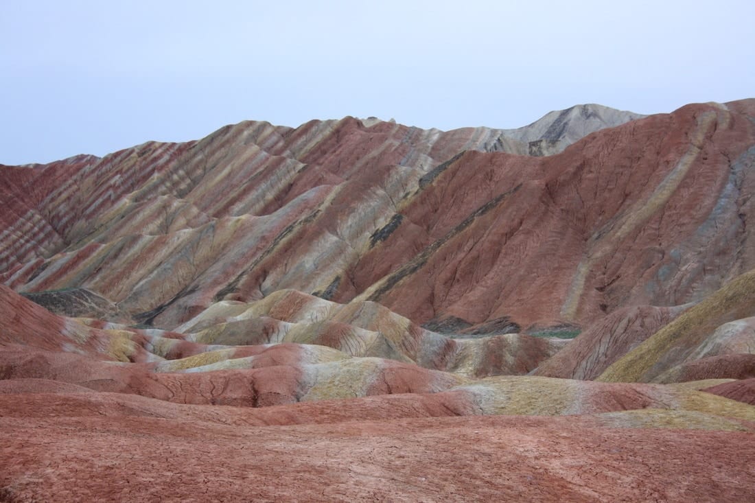 Danxia Shan park Zhangye colorful mountains