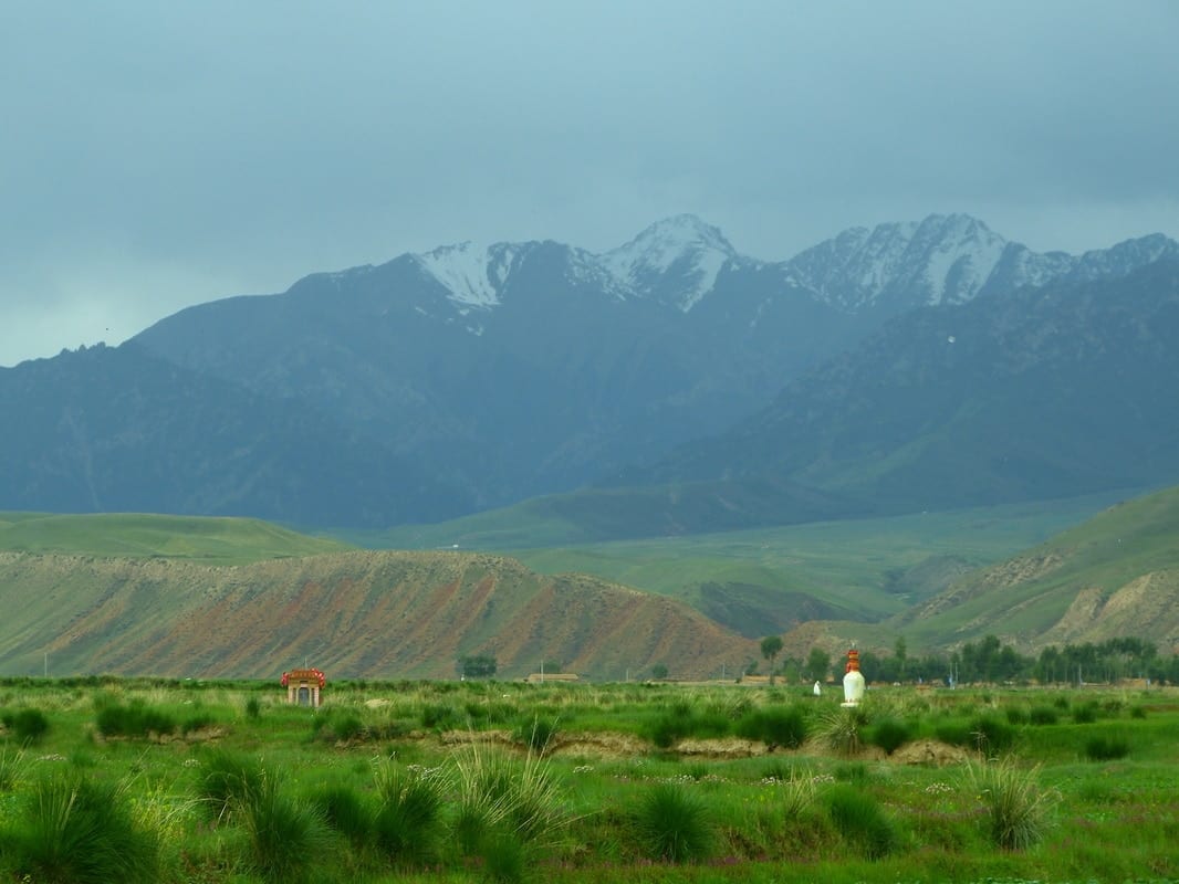 Qinghai, buddhism, stupa, mountains