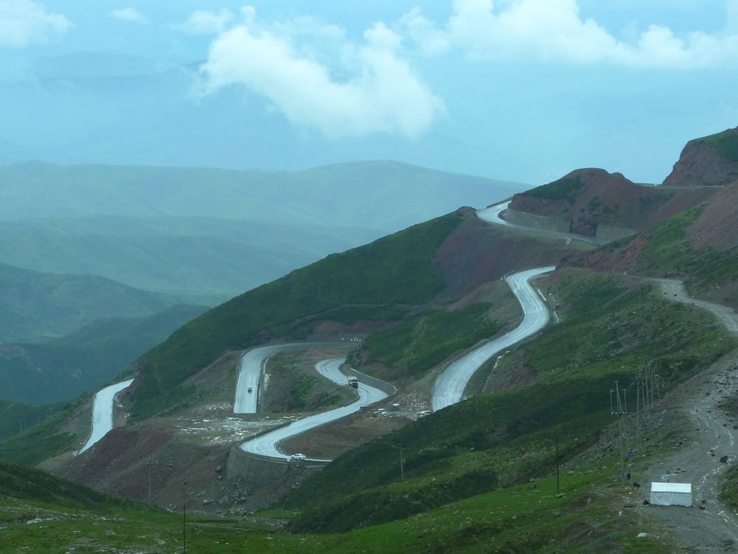 Xining, China, pass, mountain, road