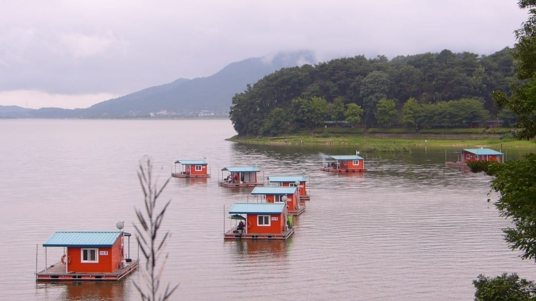 Korea floating houses Yedang reservoir