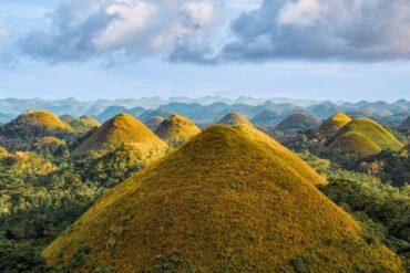 Famous Chocolate Hills aerial drone view, Bohol Island, Philippines