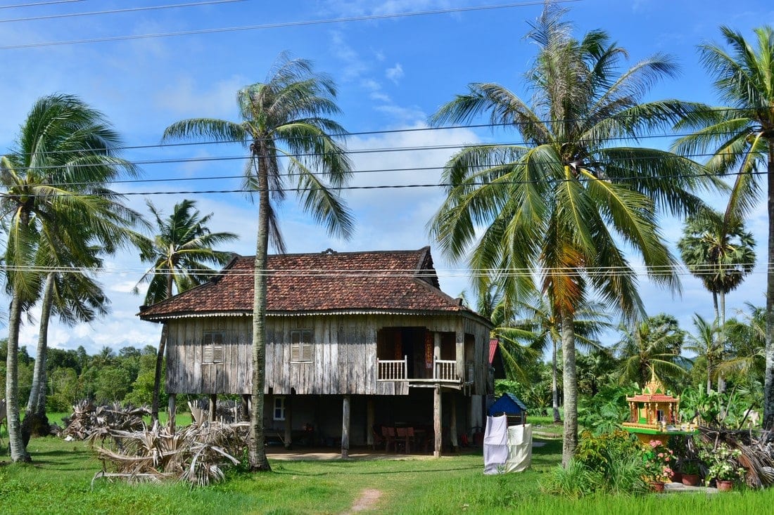 traditional Khmer stilt house cambodia travel