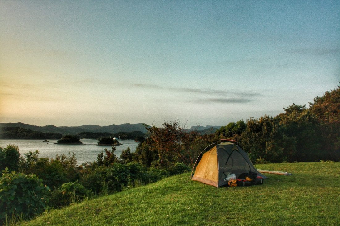 bicycle touring wild camping kyushu japan