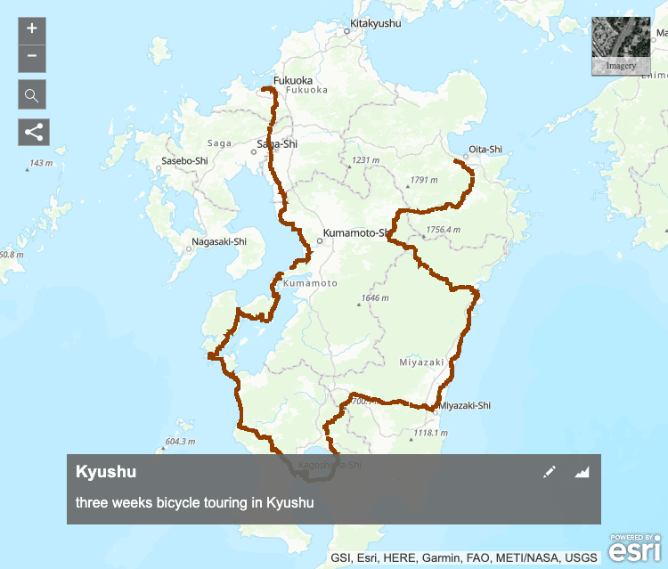 Cycling Kyushu Map GPX