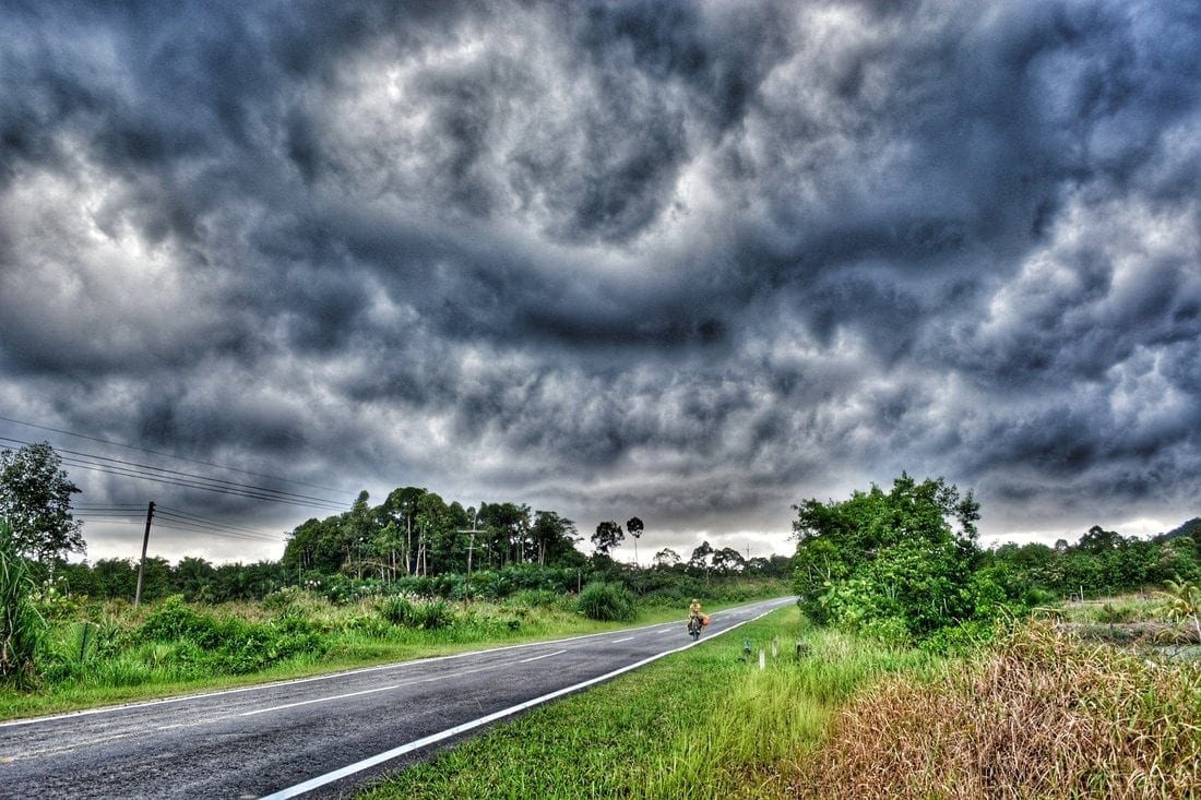 a sudden monsoonic storm caught us on the road to Gunung Gading 