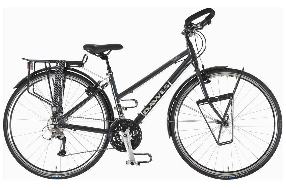 budget woman touring bicycle