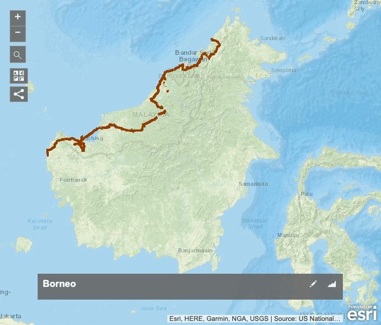 borneo bikepacking cycling map GPX