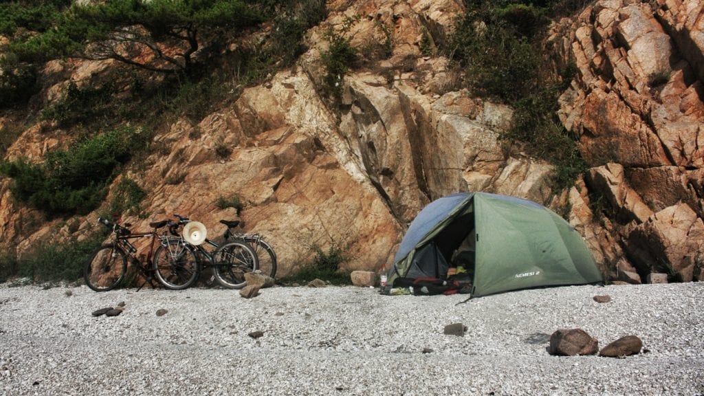 camping tent on the beach