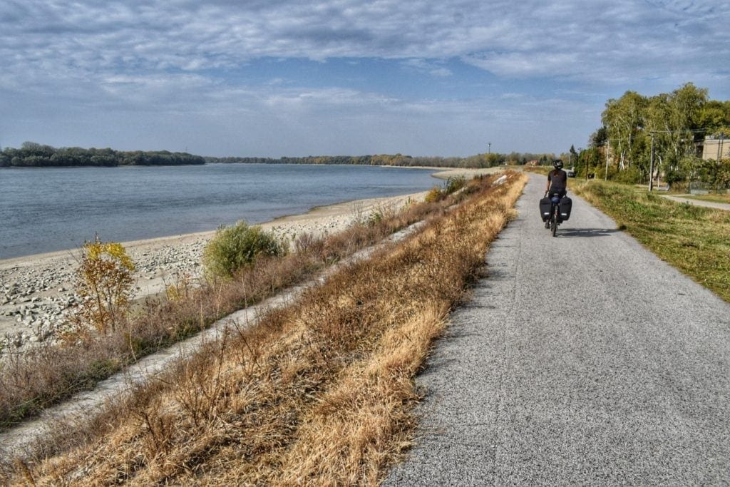 Slovakia danube river cycling path