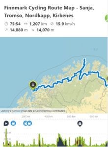 Finnmark Cycle Route Map Saja Tromso Nordkapp Kirkenes