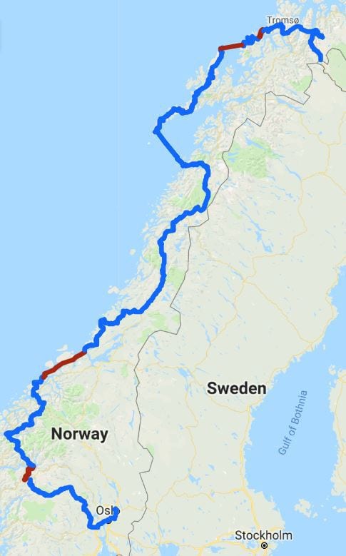 norway cycling route map