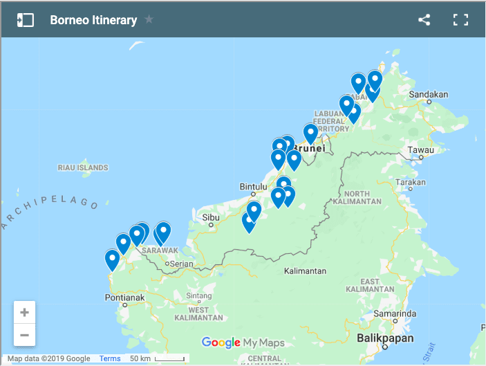 things to do borneo map