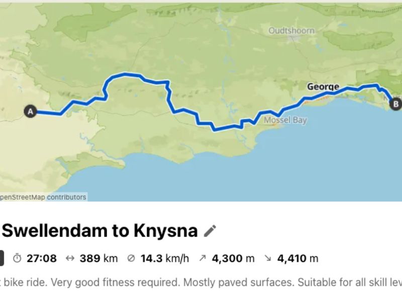 swellendam to knysna