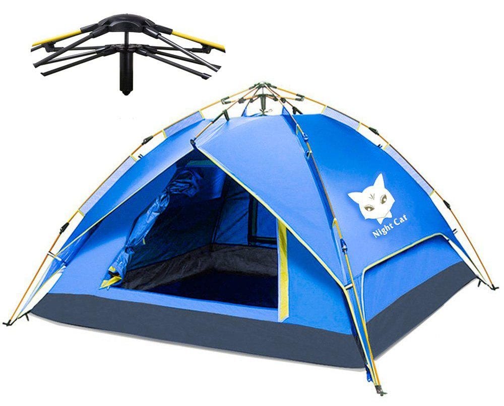 Night Cat Camping Tent 2 3 Persons Easy Instant Pop Up Tent Automatic Hydraulic Double Layer
