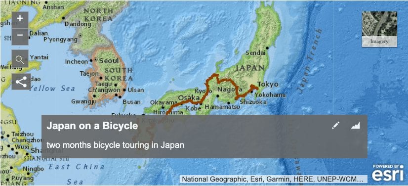 Itinerario Giappone traccia GPX