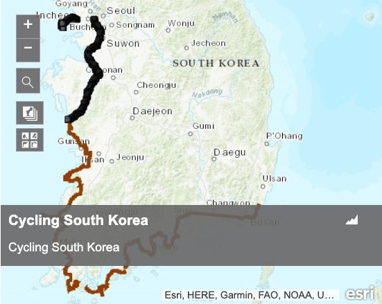 Korea cycle map GPX