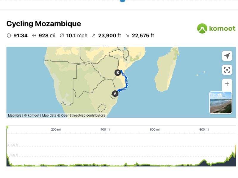 bikepacking mozambique map