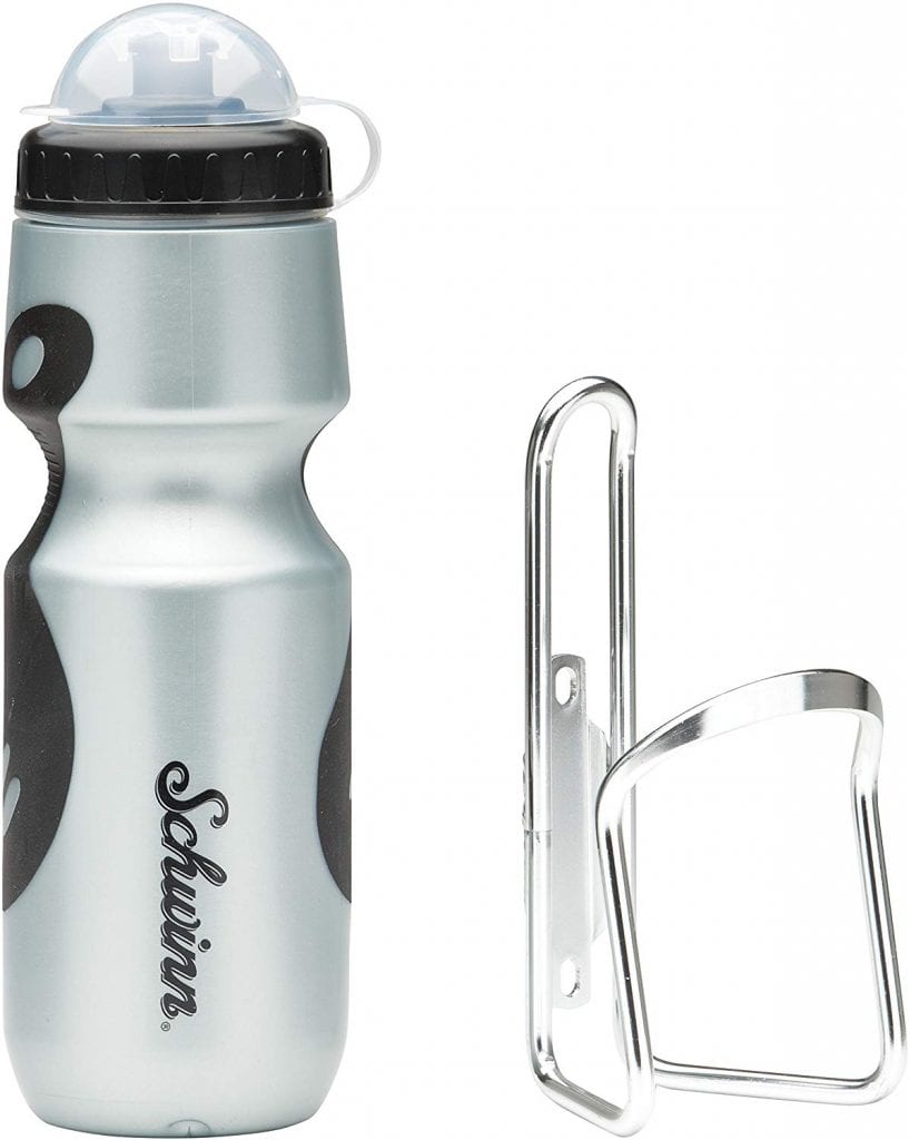 pro cyclist race water bottle