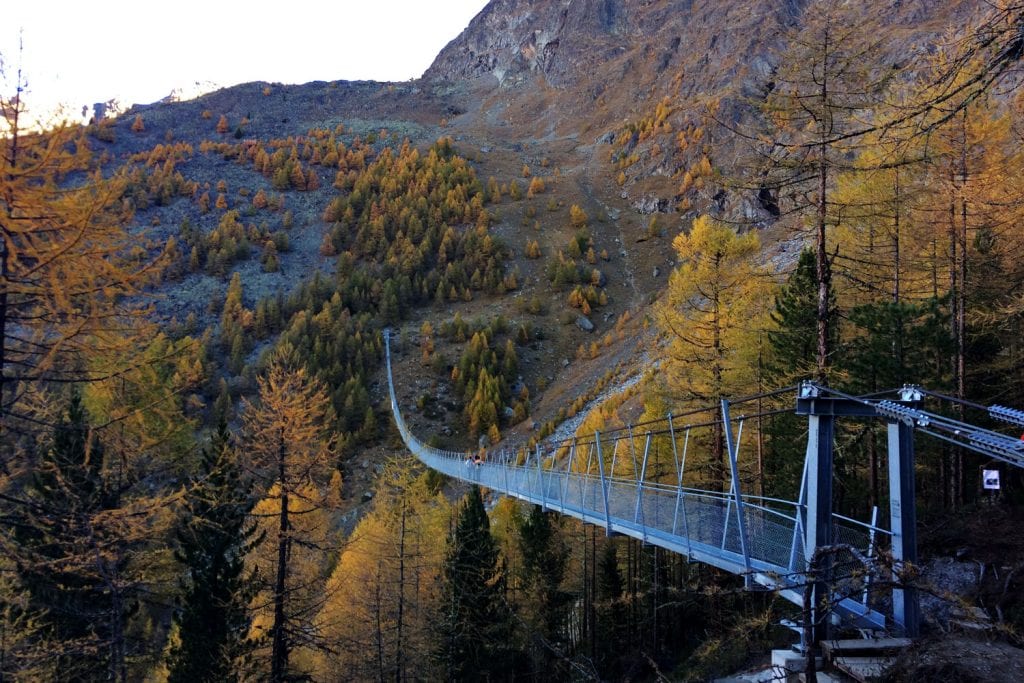 hiking Charles Kuonen Suspension Bridge 