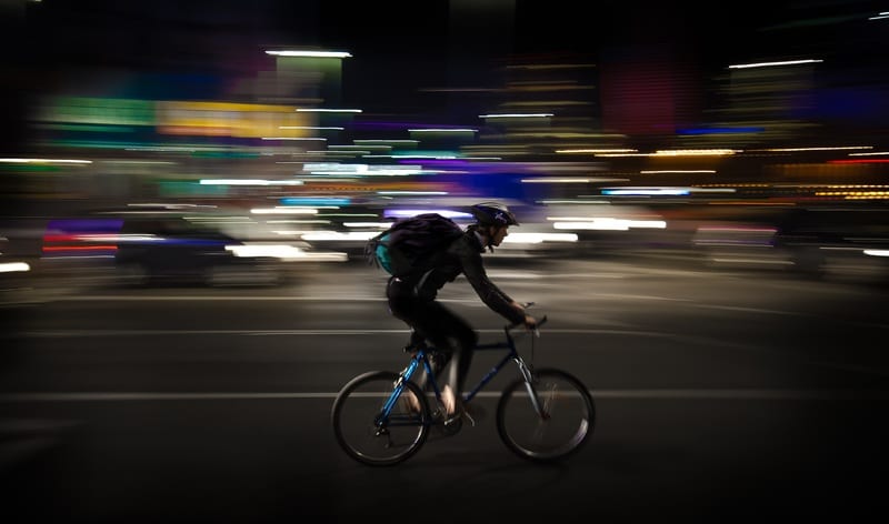 riding bike at night