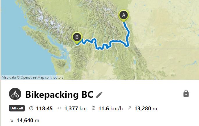 BC bikepacking route GPX