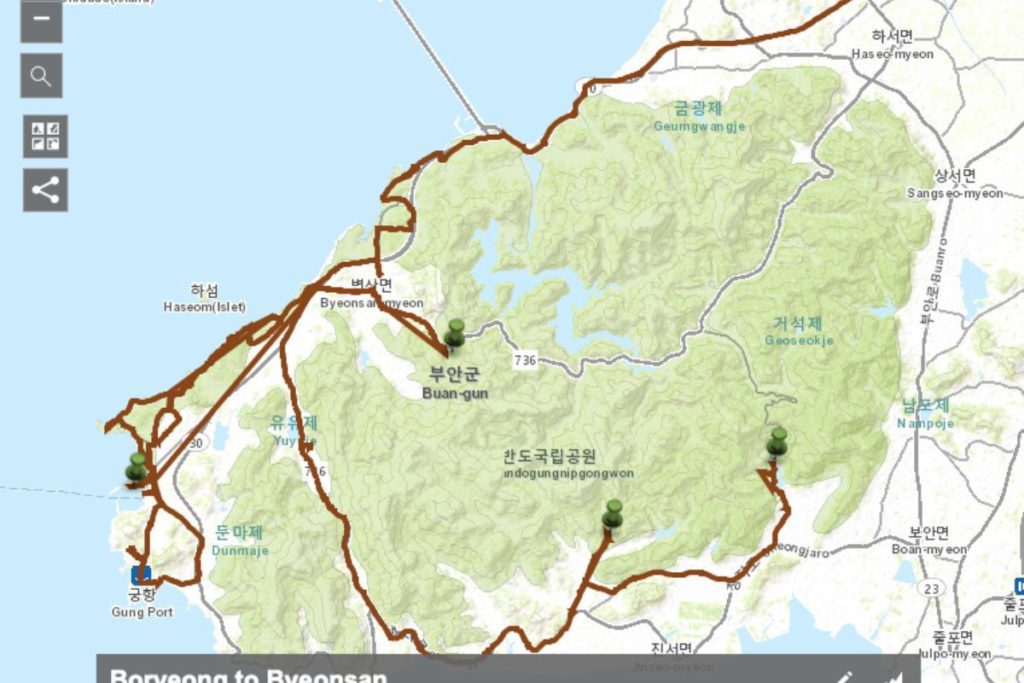 Byeonsan cycling map GPX