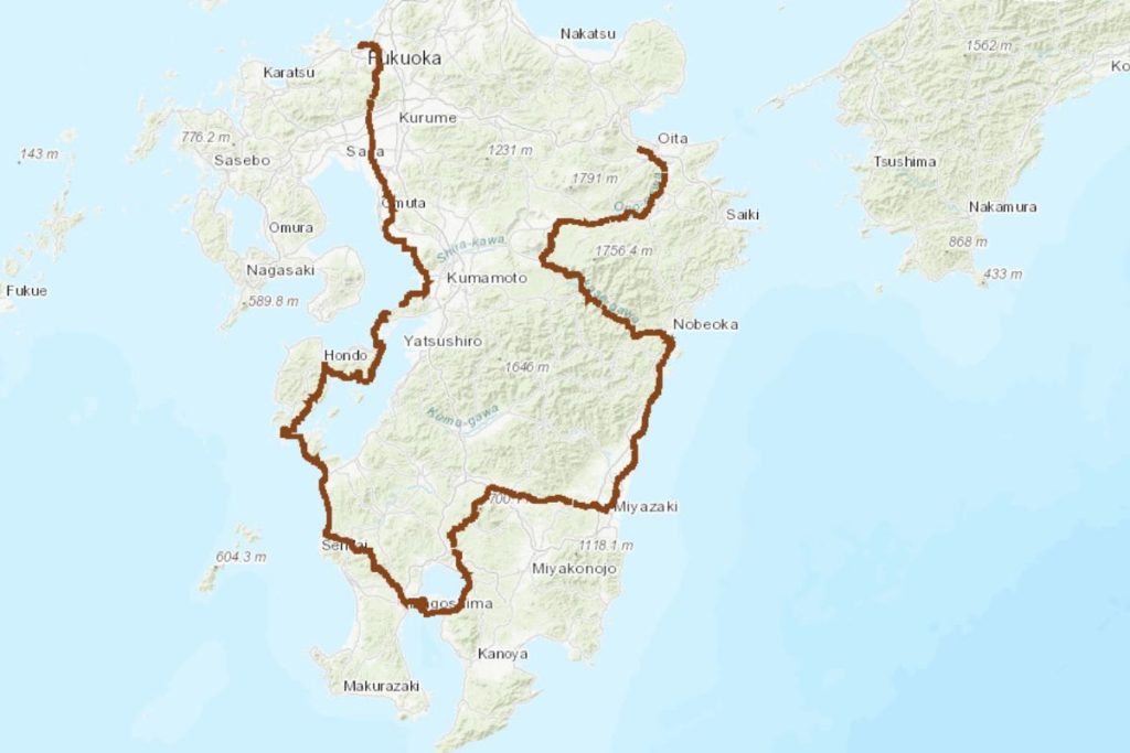 Kyushu gpx map