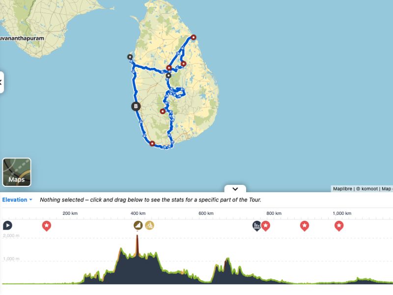 cycling Sri Lanka gpx map