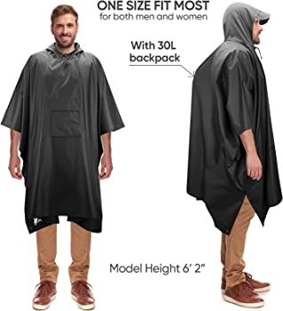 Pteromy Hooded Rain Poncho