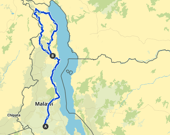 cycling malawi map