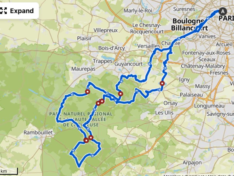 cycling routes around paris