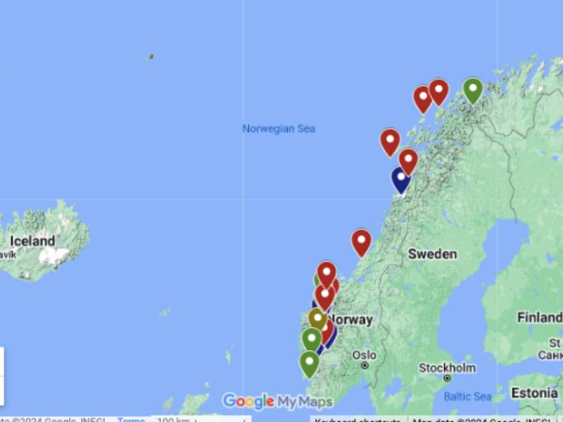 mappa itinerario cicloturismo norvegia