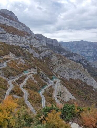 serpentine albania alps on the road to tamare