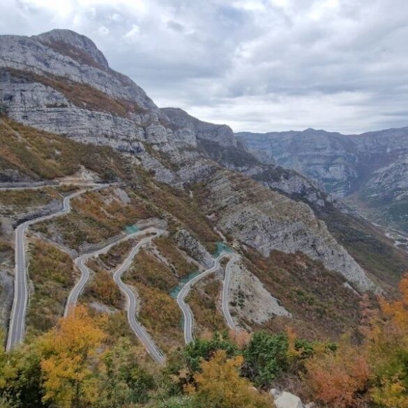 serpentine albania alps on the road to tamare
