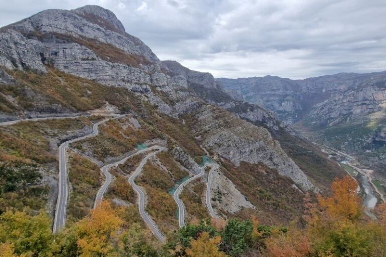 serpentine albania alps on the road to tamare