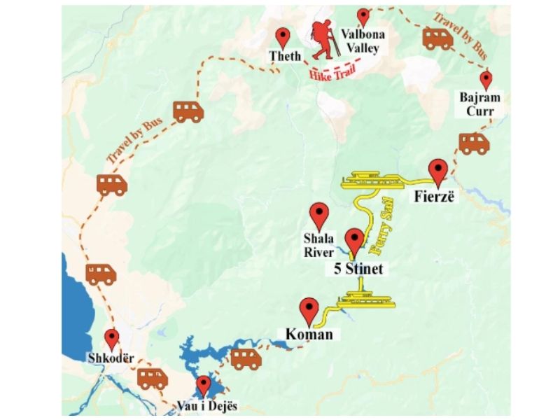 shkoder komani lake valbona theth