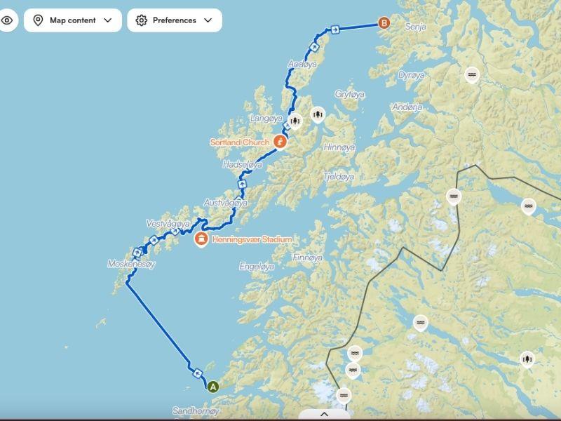 cycling Lofoten and Vesterålen Islands gpx map dowload